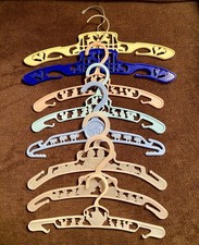 Lot 8 Vtg BABY WORLD Clarolyte Doll Baby Clothes Hangers Bambi Bunny Elephant