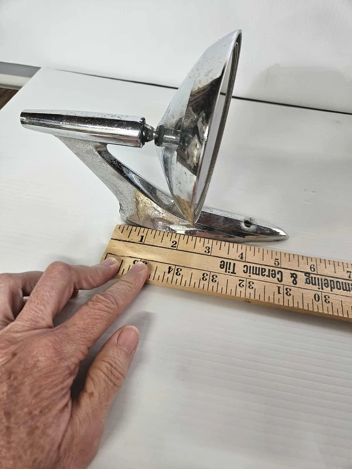 Espejo retrovisor trasero clásico cromado Chevrolet años 60 vintage estilo retro Foto 3 de 4