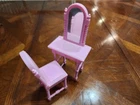 Barbie Vanity And Painting Stand With Chair - Vintage - Originally For Rapunzel