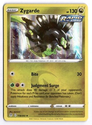 Zygarde - SWSH07 #118/203 SWSH07: Evolving Skies Holo Rare Holo LP