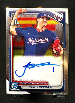 Travis Sykora 2024 Bowman Chrome Auto 1st Bowman RC CPA-TSY Nationals