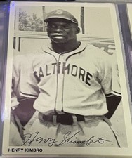 Henry Kimbro Signed Postcard 154/10000 Baltimore Elite Giants Negro League 1991
