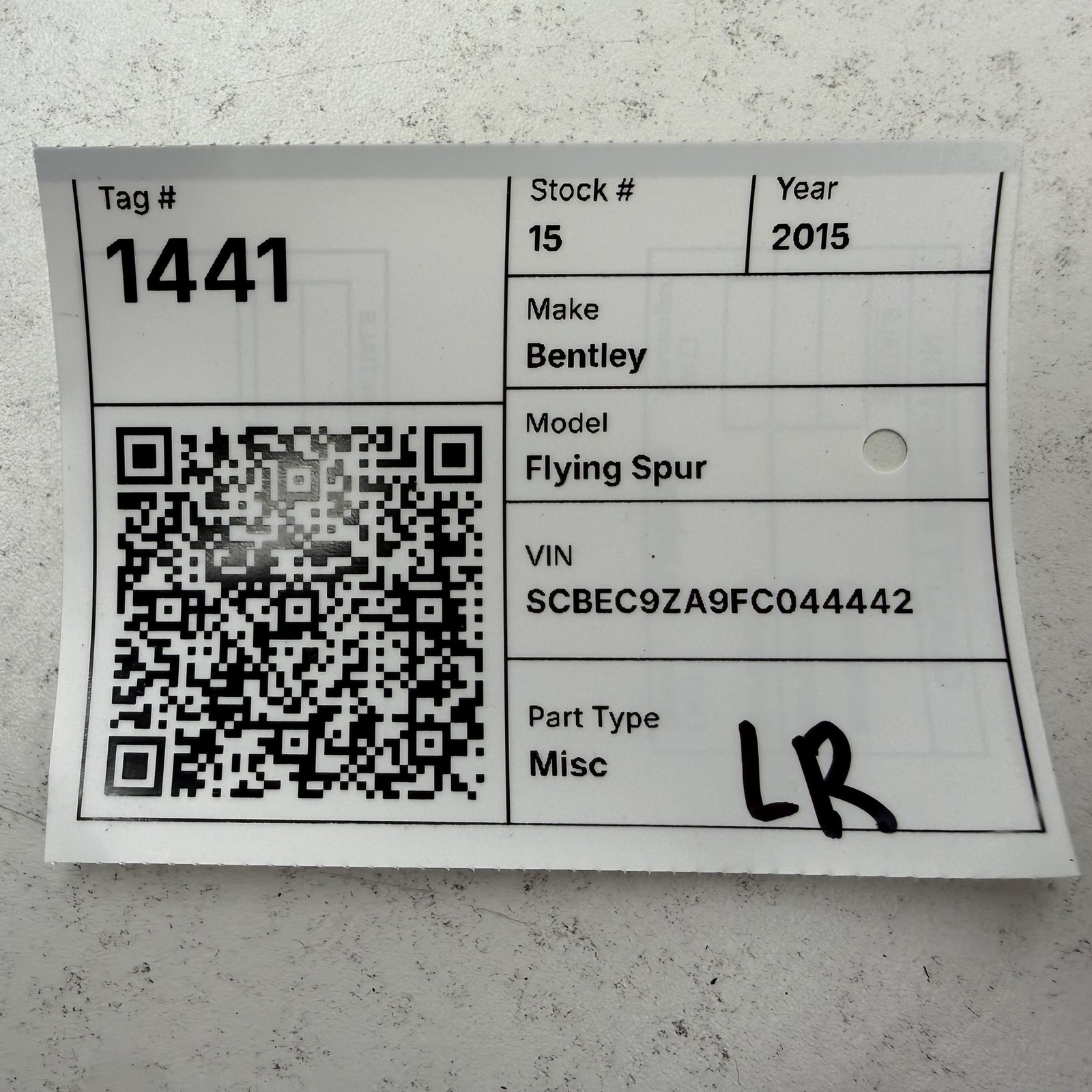 Bentley Flying Spur 2014-2018 Rear Left Seat belt retractor