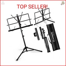 K KASONIC Music Stand, 2 in 1 Dual-Use Folding Sheet Music Stand  Desktop Book