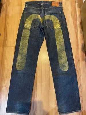 Evisu 2001 No2 Gold Daikoku Tiger Selvedge Jeans Size 30 Rare 39cm Waist