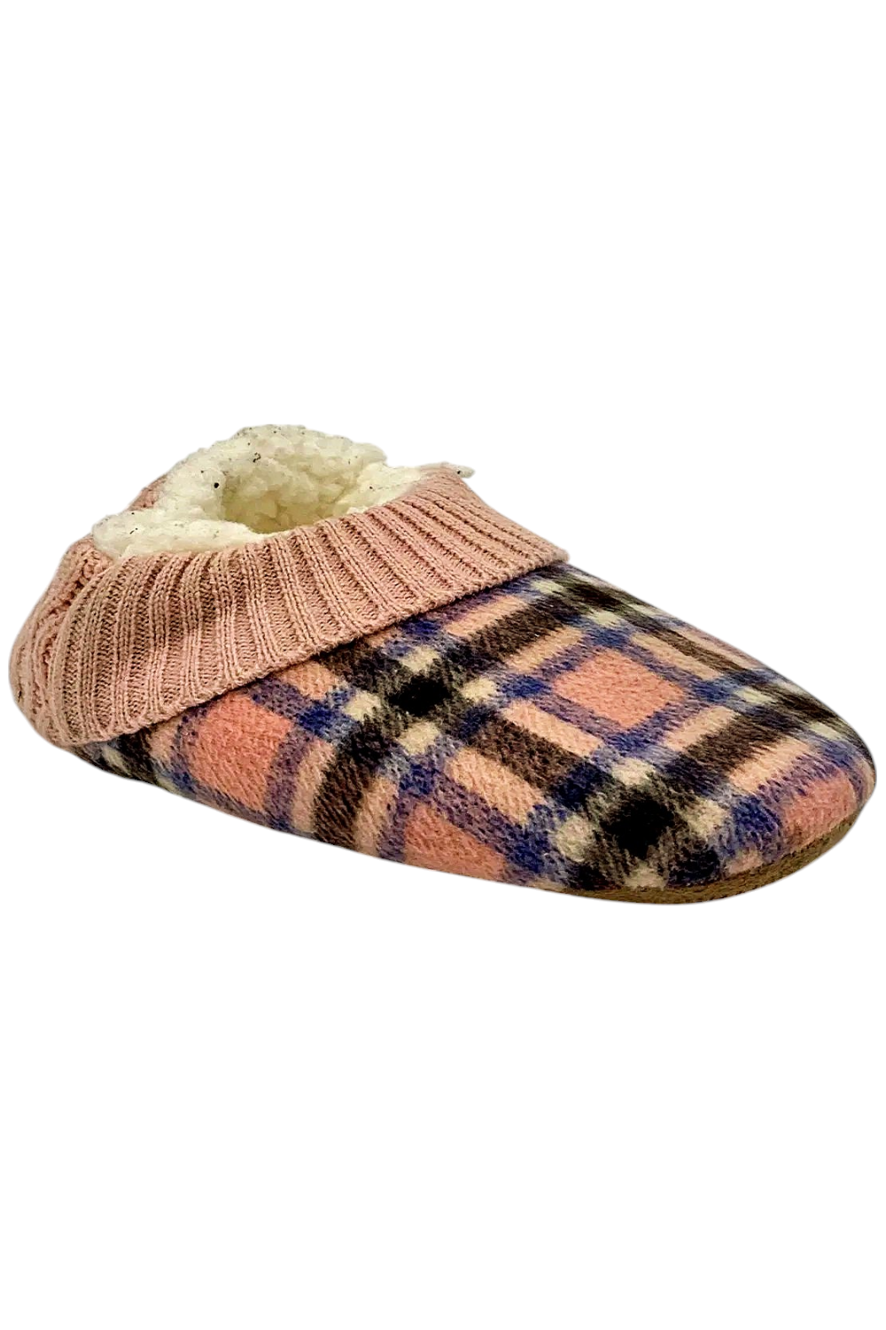 SAOLA MUK LUKS Ciabatta donna step in suola morbida flanella rosa a quadri