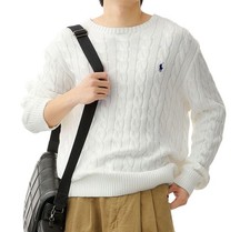 Genuine Polo Ralph Lauren Cable Knit Cotton Sweater - White