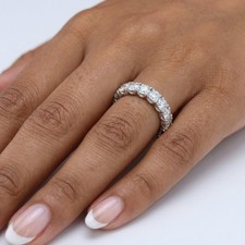 Eternity Wedding Ring 18K Gold Classic 5.50 Carat Round Lab-Grown Diamond E VVS2