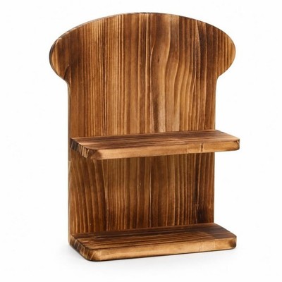 Holz Tischplatte Vitrinenregal glatte Oberfläche rustikal zweistufig Ausstellungsständer