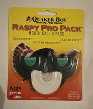 1x Quaker Boy Raspy Pro Pack Turkey Call 3 Pack Combo Brand New USA Mouth Call