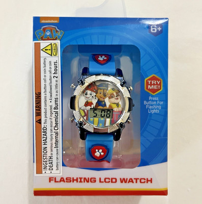 Paw Patrol Kids Flashing LCD Digital Watch Ages 6 + Nickelodeon - NEW