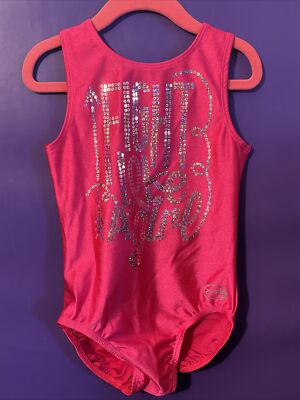 NEW Ozone GYMNASTICS dance LEOTARD Child Large FIGHT LIKE A GIRL BCA pink ribbon