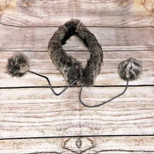 Vintage Faux Fur Choker Collar with PomPoms