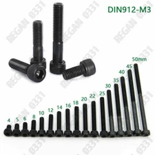 M3 Black 12.9 Grade Alloy Steel Allen Hex Socket Cap Head Screw Bolt DIN912