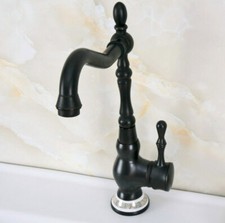 Black Oil Rubbed Brass Bathroom Kitchen Vessel Sink Faucet Mixer Tap snf662