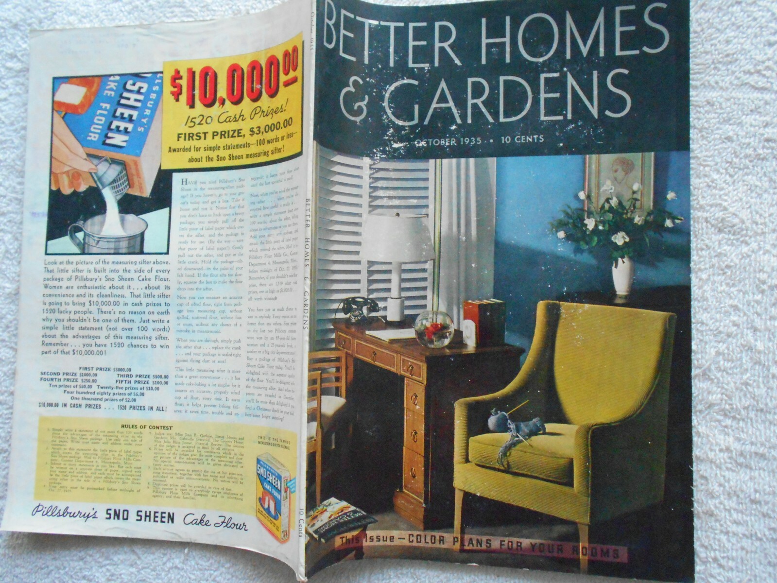 BETTER HOMES & GARDENS Magazine-OCTOBER,1935-COLOR PLANS FOR YOUR ROOMS