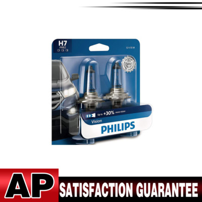 2x Philips H7 Upgrade Super Bright Vision Halogen More Light 55W GERMANY Bulb