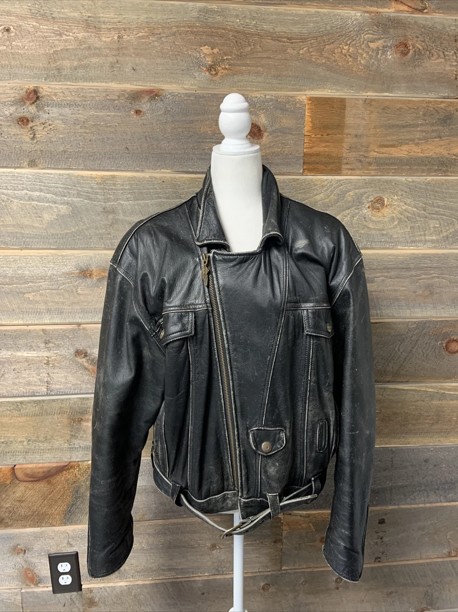 Vintage Harley Davidson Leather Moto Drifter Jacket Metal Masterpieces VTG