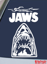 JAWS Vinyl Decal Sticker Car Rear Window Wall Bumper GREAT WHITE SHARK MOVIE JDM