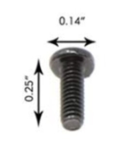 1p of black electronic screw in 1 different size: M2, USED