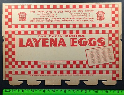Vintage Layena Flattened Unused Grocery Egg Carrier Holder Box