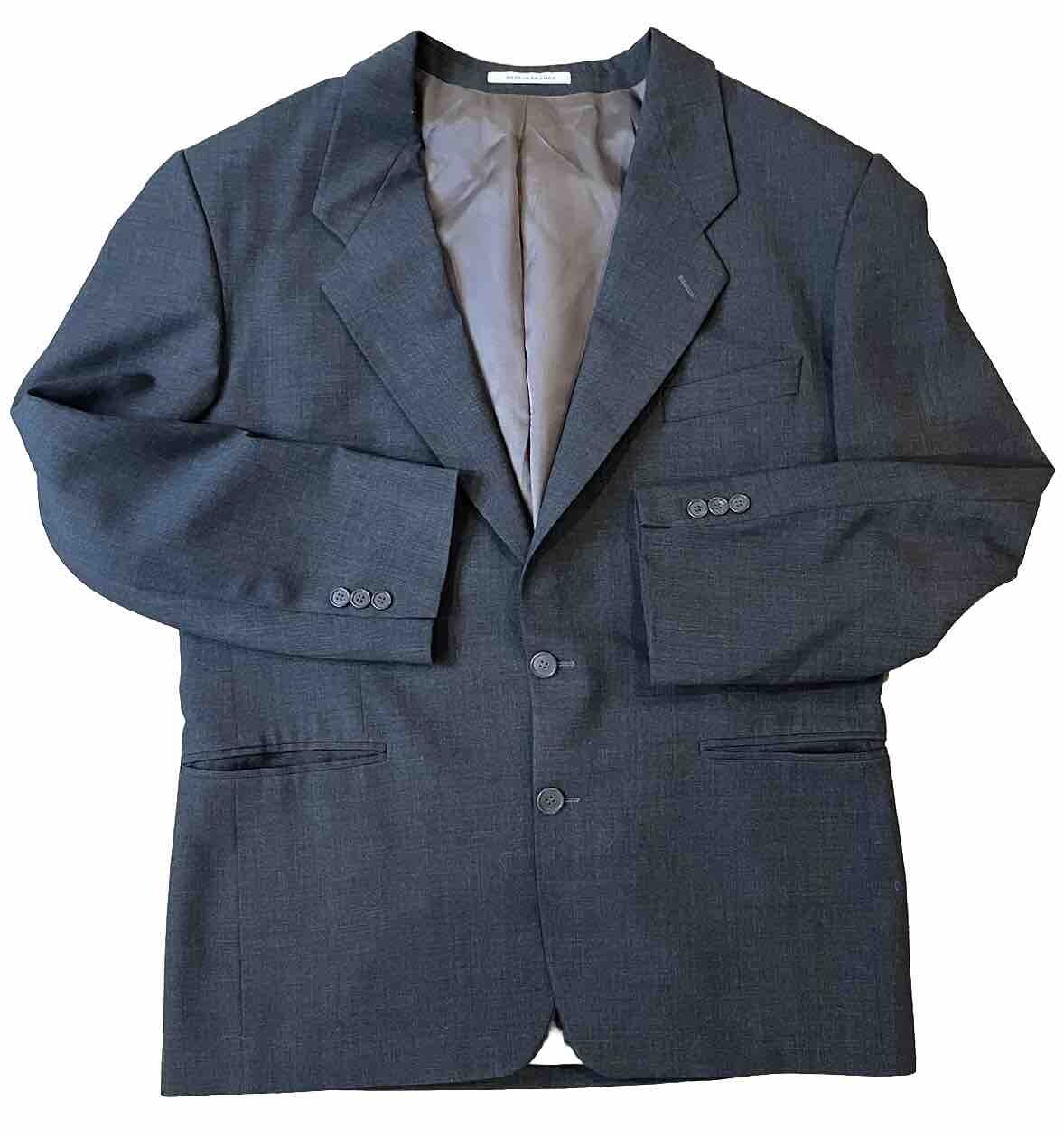 Giacca Blazer Yves Saint Laurent Lana Abito Vintage YSL Designer Grigio Scuro 44