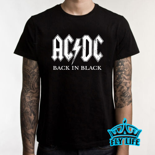 AC/DC Back In Black T-shirt AC DC Tee Hard Rock retro B51 | eBay
