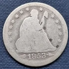 1853 Seated Liberty Quarter 25c Circulated #62254