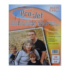 200 Sheets Projet 220gsm A4 Double Sided Matte / Matt Photo Paper with Grain