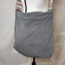 Gray Corduroy Tote Bag Shoulder Hobo Bag for Women Boho Bohemian Crossbody Bag