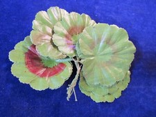 Vintage Millinery Flower Leaf 10pc Bunch 3 1/2" Geranium Leaves Green B83