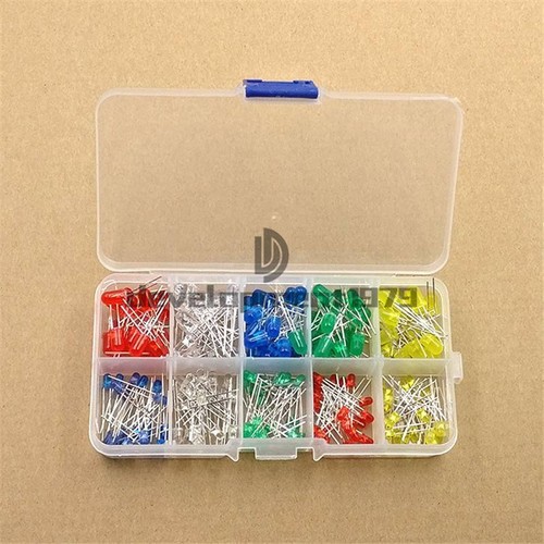 500x White Yellow Red Green Blue LED round top Light Assorted box DIY ...