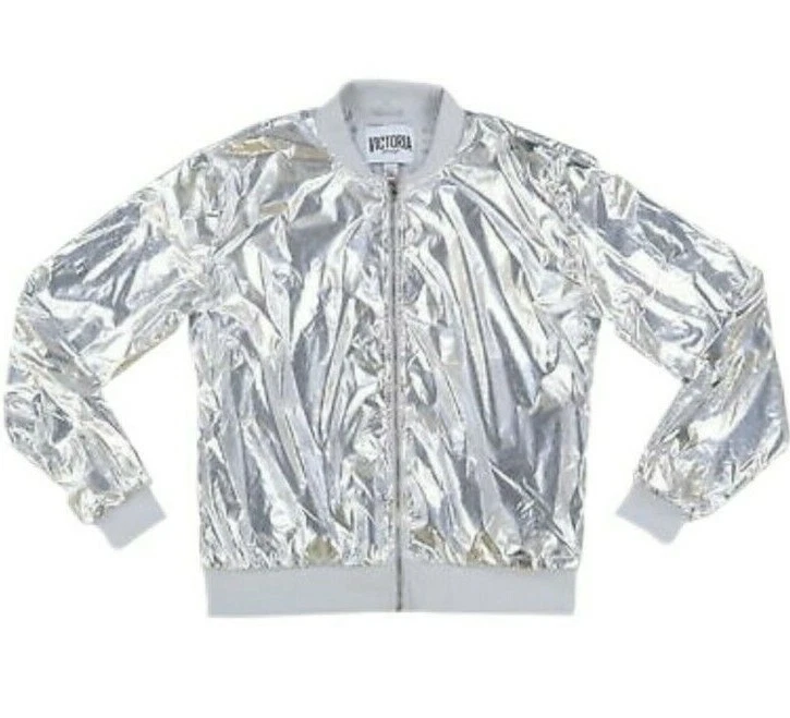 Victorias Secret Bomber Silver Metallic Foil Full New | eBay