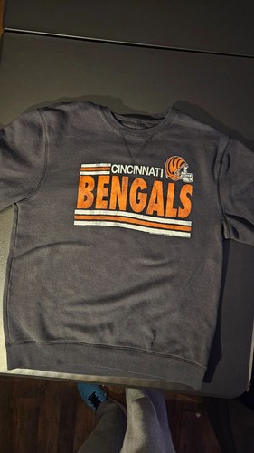 Cincinnati Bengals NFL Team Apparel Mens XL Black Crewneck Pullover Sweatshirt - Picture 2 of 10