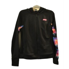 Fila Hoodie Sweatshirt Women's Size L Large Black/Pink Active Leisure Wear