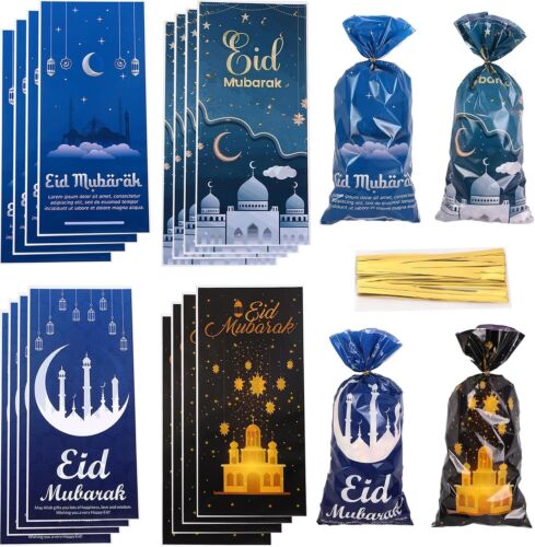 Eid Mubarak Candy Bags Ramadan Treat Bags with Twist Ties 120PCS