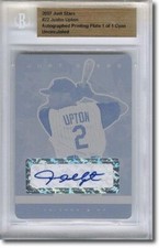 2007 JUSTIN UPTON Rookie Autograph Printing Press Plate Auto RC 1/1