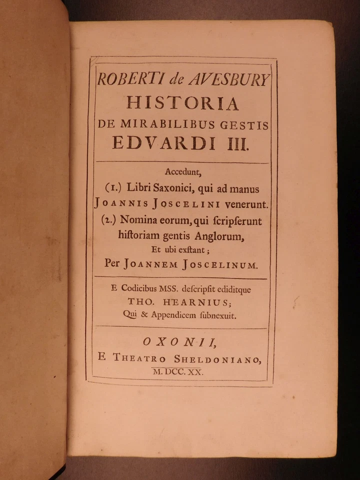 1720 1ed Robert of Avesbury Mirabilibus Gestis Black Plague Flagellation Rituals - Image 2 of 4