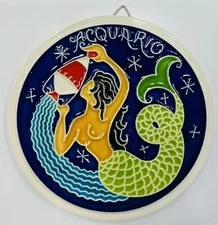 Aquarius Horoscope Plaque 4,3/4’’ Made by Hand in Italy