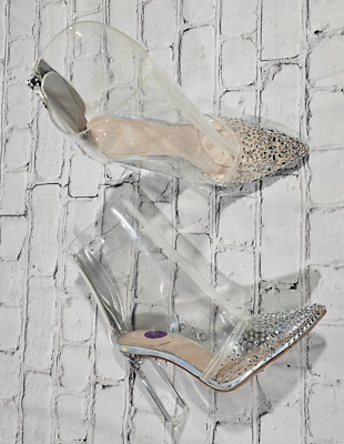 DISNEY x ALDO WOMENS SIZE 6.5 Cinderella Striketwelve Glass Clear Bootie