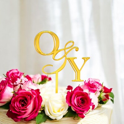 Personalisierter Tortenaufleger Paar zwei Buchstaben Hochzeit Verlobung Charm Party Deko