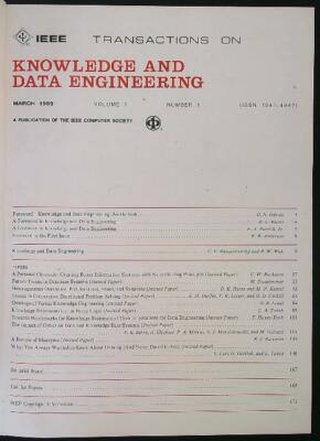 KNOWLEDGE AND DATA ENGINEERING 1989-1990 VOL. 1-2 UNIKAT BAND AA.VV
