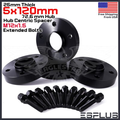 #ad 4 BMW 25 mm 5x120 72.6mm Hub Centric Spacer Fit 1 8 Series M Series X1 Z3 Z4 Z8 $100.73