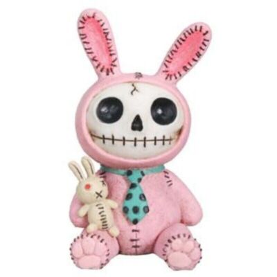 PT Furry Bones Pink Bun Bun Skull Resin Mini Figure