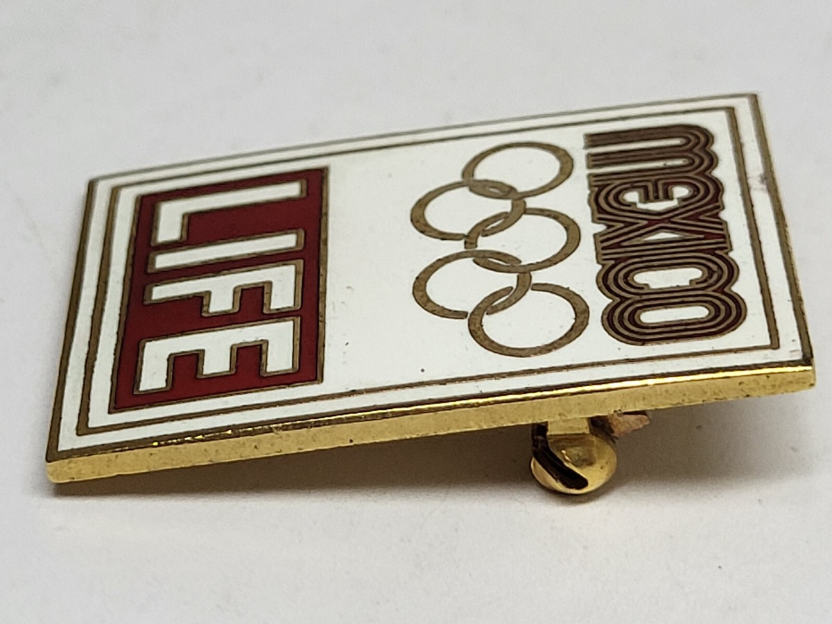 Broche Vintage Mexico 1968 – Jeux Olympiques, édition Life Magazine, Fabriquée Au Japon
