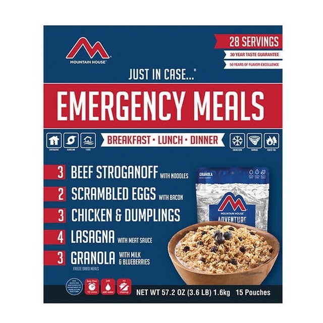 Mountain House Emergency Meal Kit 15pouch Assortment Survival Prepper