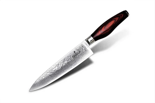 Damascus Japanese VG-10 Steel, 8" Chef's Knife, Hammered Surface, by SiliSlick®