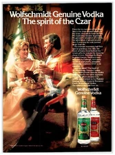 1982 RUSSIAN CZAR WOLFSCHMIDT VODKA Original 1980's 8" X 11" Magazine Ad M232