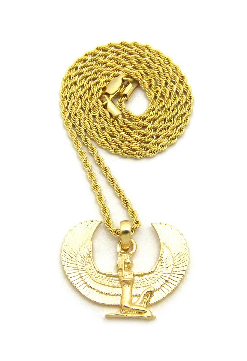 Ciondolo Egiziano Maat E Collana Hip Hop 24" - Gioiello Alloy In Scatola Regalo - XMP55G