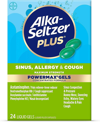 Maximum Strength Power Max Sinus, Allergy and Cough Medicine for Adults and Chil